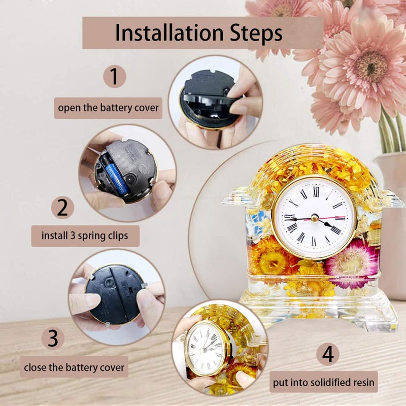 Shosky 6Pcs Clock Parts For Clock Resin Mold Clock Pieces For Clock Epoxy Casting Resin Mold - Image 4