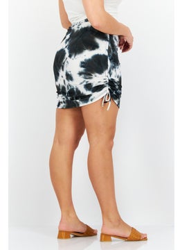 BB Dakota by Steve Madden Women Tie-Dye Cinched Mini Skirt, Black  - Image 3