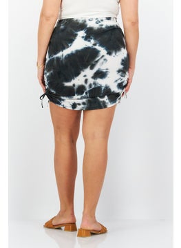 BB Dakota by Steve Madden Women Tie-Dye Cinched Mini Skirt, Black  - Image 4