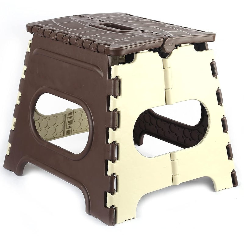LAYZOO 12 Inch Folding Step Stool Holds Up to 90 Kg Lightweight Plastic Folding Stool for Kids or Adults Kitchen Bathroom Bedroom and Living Room