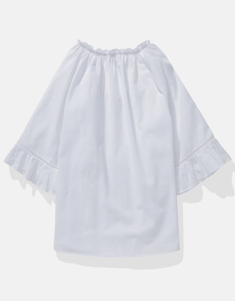 American Eagle AE Linen-Blend Ruffle Blouse - Image 4