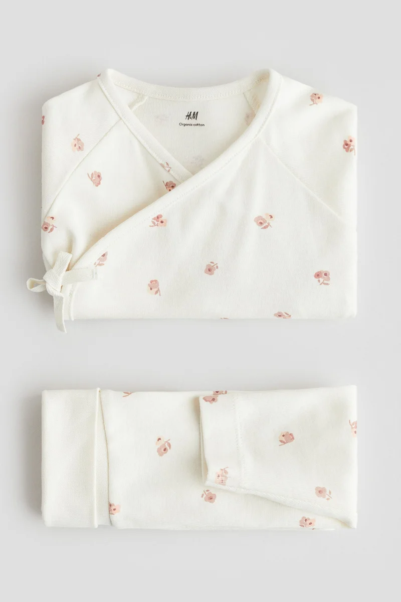 اتش اند ام طقم ليغنغز وبلوزة بتصميم ملفوف- من قطعتين