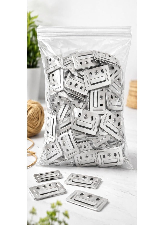 EZZIAUTO Galvanized PVC Interior Louvers Panel Fitting Clips, Galvanized Metal Mounting Buckle Brackets (45mm x 35mm), Seamless Wall Installation Clips for WPC/PVC Wall Panels, Easy to Install (Pack of 100) - Image 1