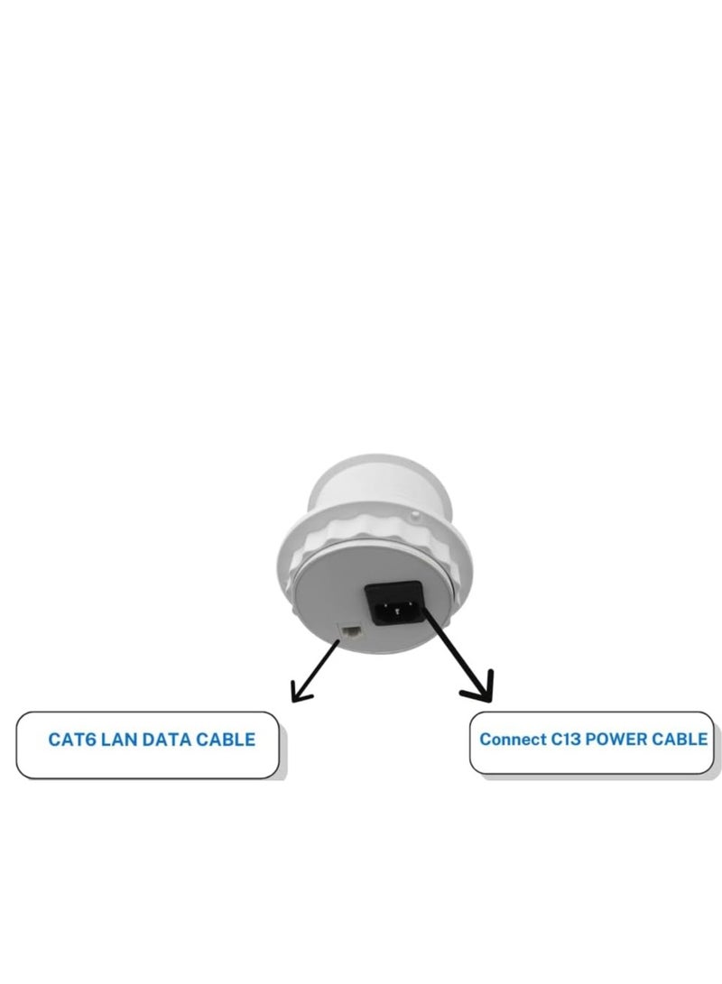 DKURVE Desk Universal Power Grommet: Two USB Chargers, LAN Port, White Mini Desktop Round Socket for Furniture Power Outlets - Image 4