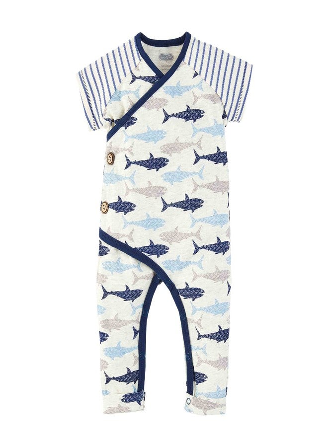 Mud Pie Baby Boys Kids One Piece, Shark, 0-3M US
