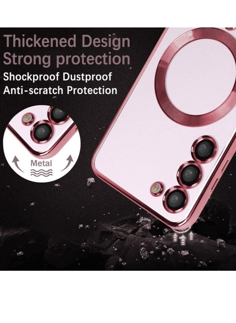 Raxoom Magnetic Clear Case for Samsung Galaxy S23 Plus with Camera Lens Protector Magsafe Compatible Electroplated Soft TPU Shockproof Anti-Scratch Phone Case - Image 4