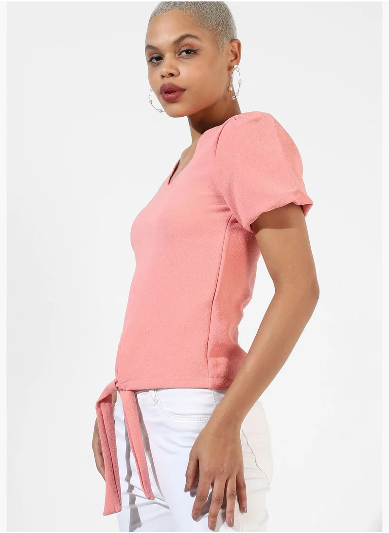 Campus Sutra Women's Solid Casual Top