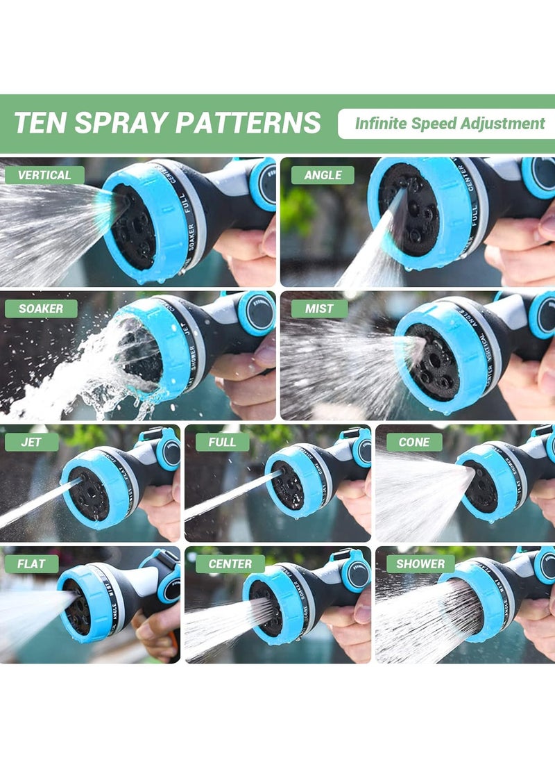 AROAQ Garden Hose Pipe Spray Gun, 10 Adjustable Patterns Hosepipe Nozzle Gun with Thumb Control, High Pressure Hose Nozzle for Watering Plants, Car Washing, Pets Showering and Cleaning - Image 3