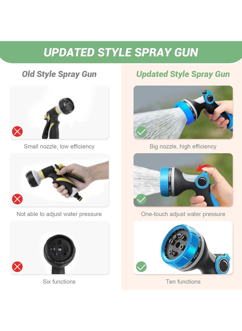 AROAQ Garden Hose Pipe Spray Gun, 10 Adjustable Patterns Hosepipe Nozzle Gun with Thumb Control, High Pressure Hose Nozzle for Watering Plants, Car Washing, Pets Showering and Cleaning - Image 4