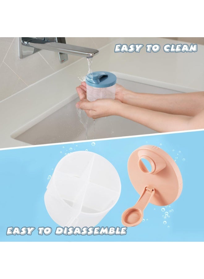 2Pcs Baby Milk Powder Dispenser Pots, Milk Powder Container, Formula Powder Pot with Rotatable Cover Protable Milk Powder Dispensers for Outdoor Travel - Image 3