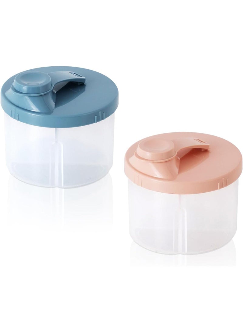 2Pcs Baby Milk Powder Dispenser Pots, Milk Powder Container, Formula Powder Pot with Rotatable Cover Protable Milk Powder Dispensers for Outdoor Travel - Image 1