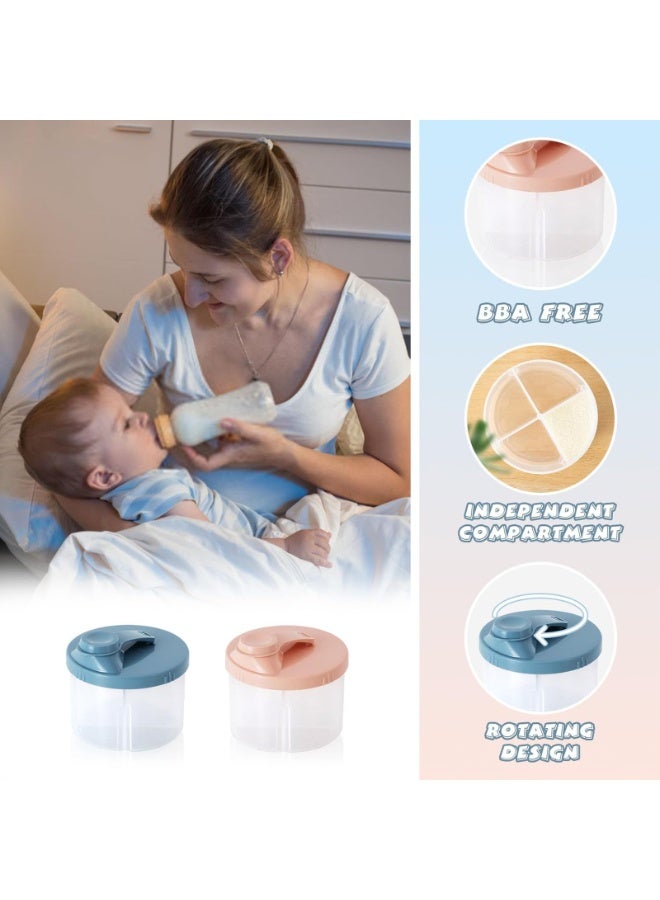 2Pcs Baby Milk Powder Dispenser Pots, Milk Powder Container, Formula Powder Pot with Rotatable Cover Protable Milk Powder Dispensers for Outdoor Travel - Image 2