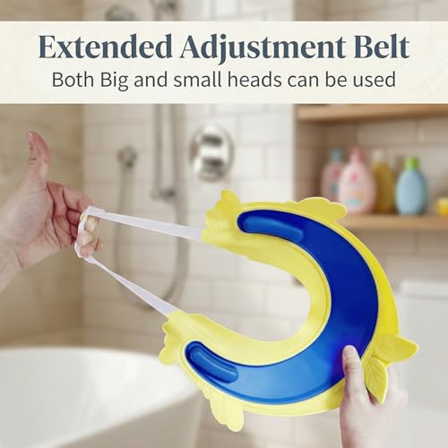 VIHAX Baby Shower Cap for Kids, Baby Bath Shampoo Visor Cap Hair Washing Shield Adjustable Silicone Bath Hat for Toddler Girls and Boys - Image 4