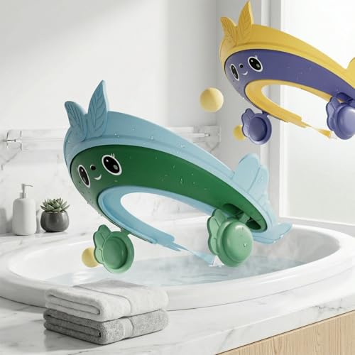 VIHAX Baby Shower Cap for Kids, Baby Bath Shampoo Visor Cap Hair Washing Shield Adjustable Silicone Bath Hat for Toddler Girls and Boys - Image 2