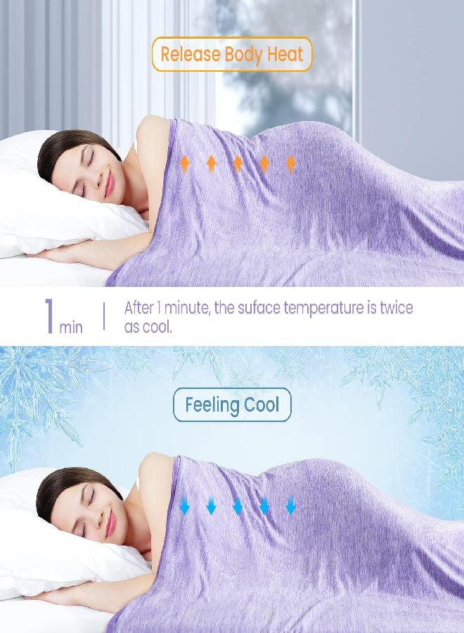 Elegear Elegear Revolutionary Cooling Blanket Absorbs Heat to Keep Adults/Children/Babies Cool on Warm Nights, Japanese Q-Max>0.4 Arc-Chill Cooling Fiber, 100% Cotton Backing, Cool Blankets for Hot Sleepers - Image 2