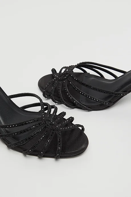 R&B Embellished Heel Sandals