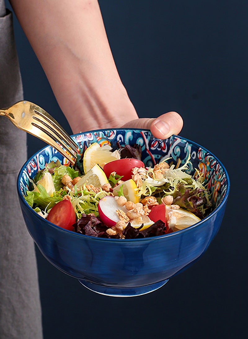 طقم أواني طعام مكون من 16 قطعة على الطراز البوهيمي، مجموعة هدايا مطبخ كلاسيكية أنيقة فاخرة راقية، آمن للاستخدام في الفرن وغسالة الأطباق والميكروويف - Image 4