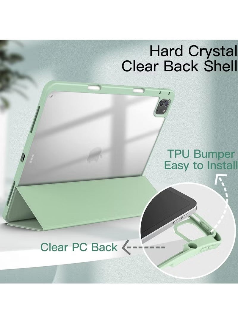 MIGOFAST Case for iPad Pro 12.9 Inch 2022 2021 2020 2018 with Pencil Holder Slim Stand Protective Cover with Clear Transparent Back Shell for iPad Pro 12.9 inch Tablet Support Auto Wake Sleep - Image 3