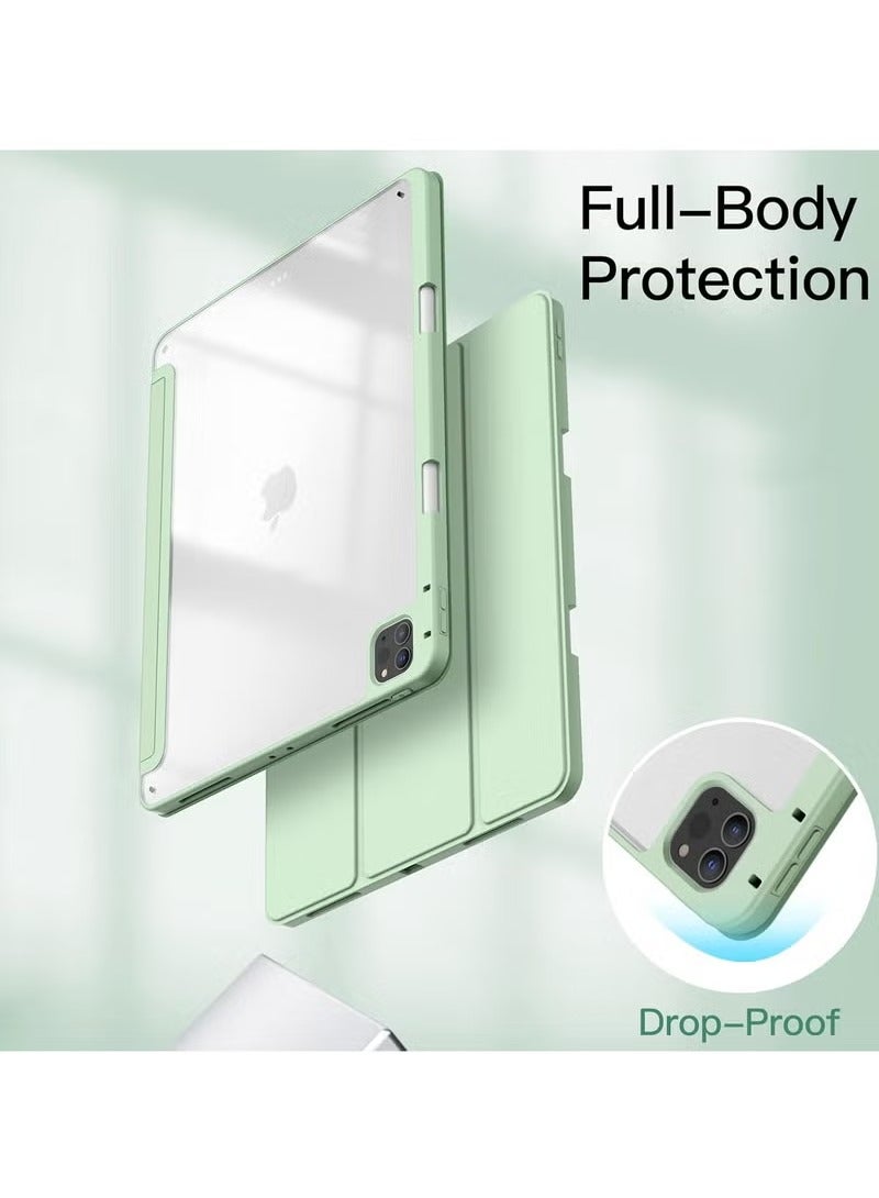 MIGOFAST Case for iPad Pro 12.9 Inch 2022 2021 2020 2018 with Pencil Holder Slim Stand Protective Cover with Clear Transparent Back Shell for iPad Pro 12.9 inch Tablet Support Auto Wake Sleep - Image 4