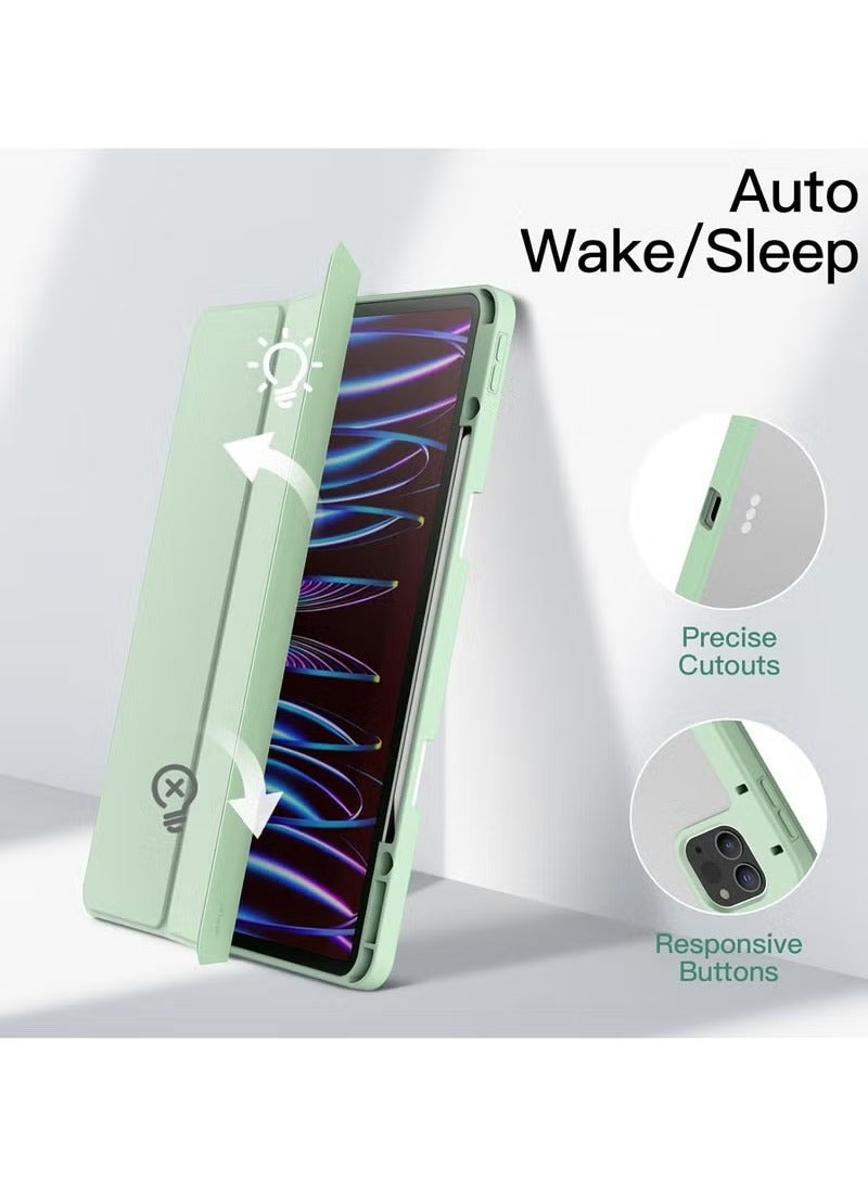 MIGOFAST Case for iPad Pro 12.9 Inch 2022 2021 2020 2018 with Pencil Holder Slim Stand Protective Cover with Clear Transparent Back Shell for iPad Pro 12.9 inch Tablet Support Auto Wake Sleep - Image 5