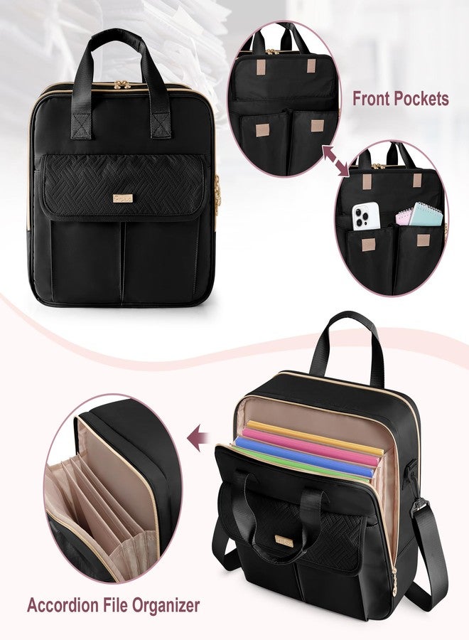 Prokva Teacher Bag with Accordion File Organizer, 15.6 Inch Laptop Briefcase for Women, Teacher, Tutor, Nurse and Processionals, Black - Image 4