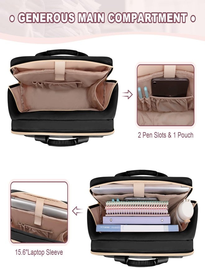 Prokva Teacher Bag with Accordion File Organizer, 15.6 Inch Laptop Briefcase for Women, Teacher, Tutor, Nurse and Processionals, Black - Image 5