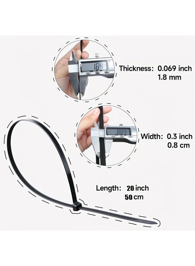 Heavy Duty 20 Inch 119pcs White Large Zip Ties for Outdoor and Indoor Use - Image 4
