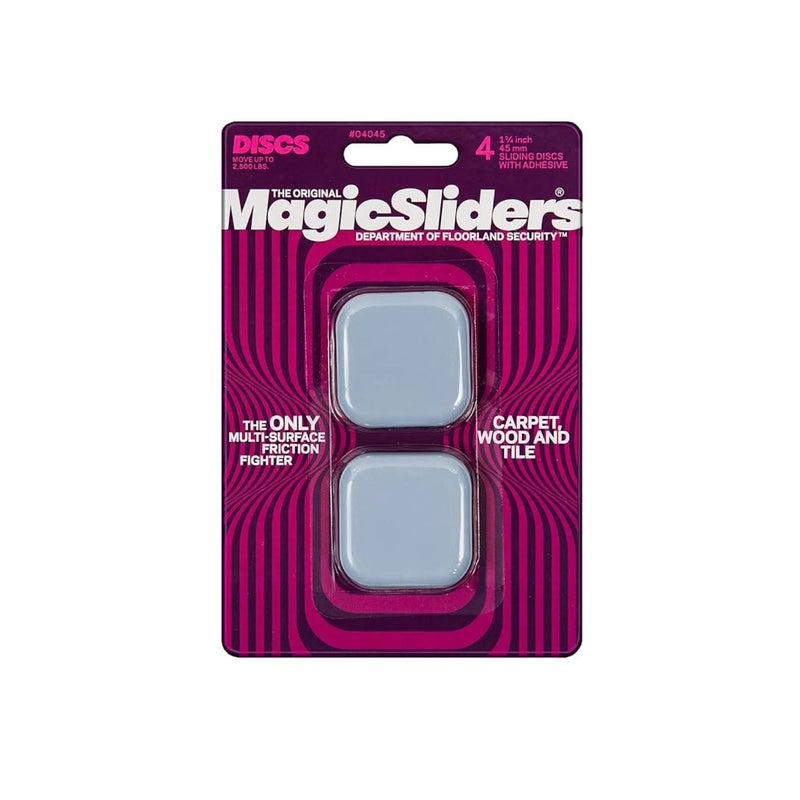 ماجيك سلايدرز أقراص منزلقة لاصقة من ماجيك سلايدرز – عبوة من ٤ قطع، ١¾ بوصة، أقراص منزلقة ثقيلة للأثاث - Image 1