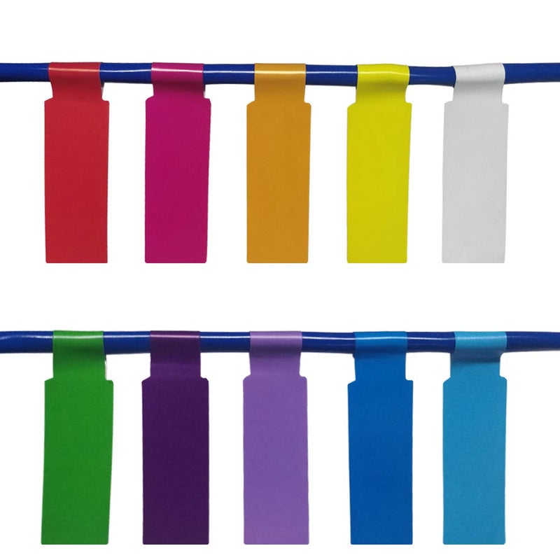 TTSAM 300 Pcs Tear Resistant Wire Identification Labels, Colorful Waterproof Cord Labels,Self Adhesive Cable Labels Printable and Handwriting Cable Organize(10 Sheets (300 Labels), 10 Assorted Colors) - Image 1
