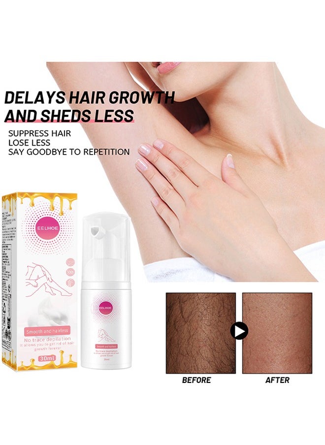 EELHOE - Beeswax Hair Removal Mousse, High Quality Mousse Hair Removal Spray, Gentle Beeswax Hair Removal Honey Mousse Spray Moisturizing Hair Removal Spray For Women - Image 1