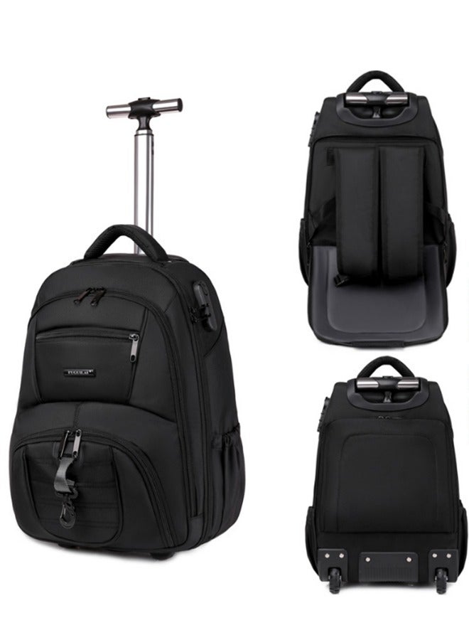18 Inch Rolling Backpack Trolley for Travel Professional Laptop Travel Suitcase Business for Unisex Carry-On Luggage Lightweight Trolley School Bag for College Student - Image 1