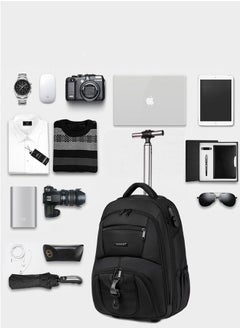 Generic 18 Inch Rolling Backpack Trolley for Travel Professional Laptop Travel Suitcase Business for Unisex Carry-On Luggage Lightweight Trolley School Bag for College Student  - Image 4