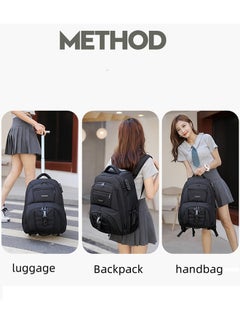 Generic 18 Inch Rolling Backpack Trolley for Travel Professional Laptop Travel Suitcase Business for Unisex Carry-On Luggage Lightweight Trolley School Bag for College Student  - Image 5