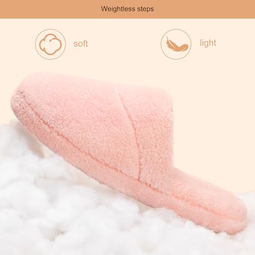 ULTRAIDEAS Womens Fluffy Scuff House Slippers Indoor Memory Foam (Size 7-8, Pink) - Image 5