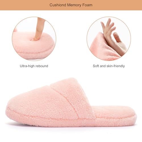 ULTRAIDEAS Womens Fluffy Scuff House Slippers Indoor Memory Foam (Size 7-8, Pink) - Image 4