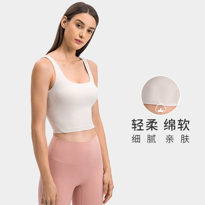 Generic Seamless Yoga Tank Top with Built-in Bra DW120 Light Moss  - Image 4