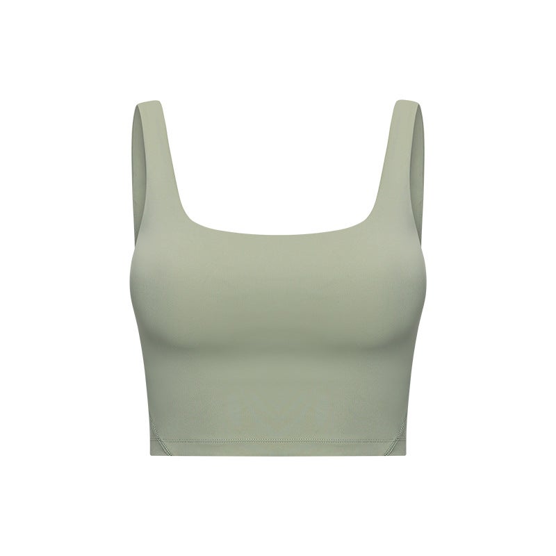 Generic Seamless Yoga Tank Top with Built-in Bra DW120 Light Moss  - Image 1