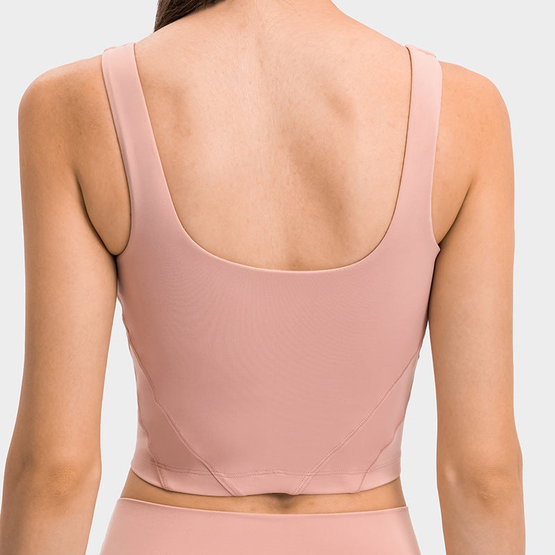 Generic Seamless Yoga Tank Top with Built-in Bra DW120 Light Moss  - Image 5