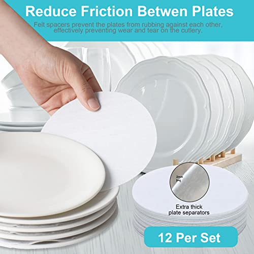 ouruer China Storage Containers-Quilted Dish Storage Containers with Lid Hard Shell for Moving Transport, Dinnerware Storage,Stackable Plate Storage,24 Felt Plate Dividers Included,2PACK 12*12*8in(Dark Grey) - Image 5
