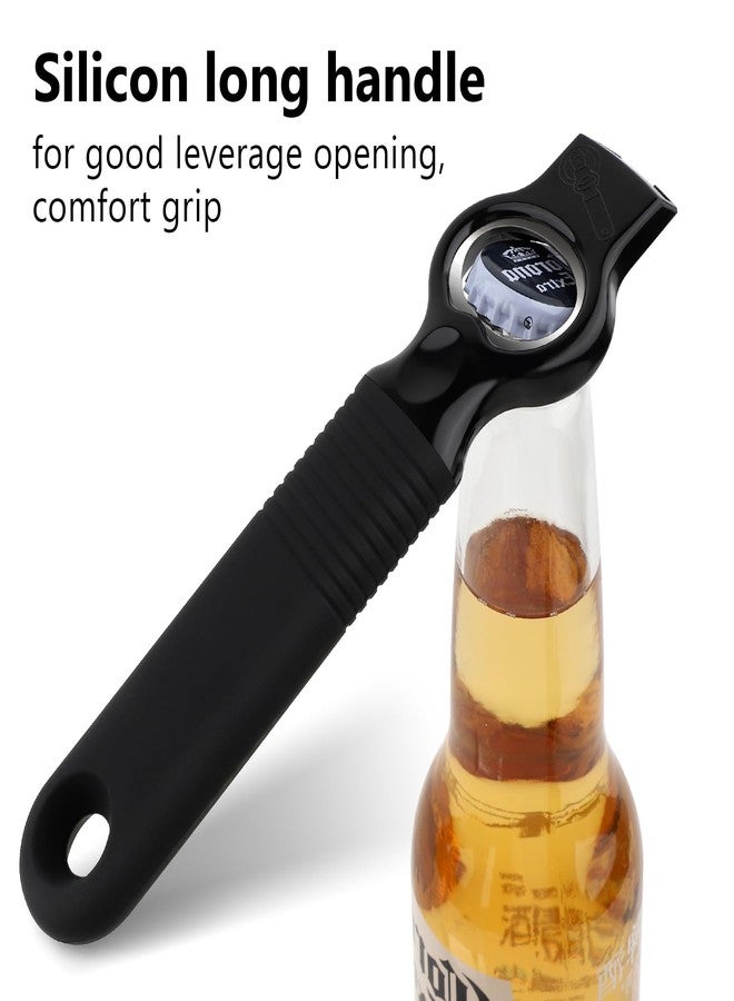 DUNLAGUE 2-Pack Magnetic Beer Bottle Opener & Soda Can Opener, 2-in-1 Bottle Opener and Can Tab Opener Tool for Bartender, Long Nails, Arthritis, Seniors, Silicone Handle with Build in Magnet - Black - Image 4
