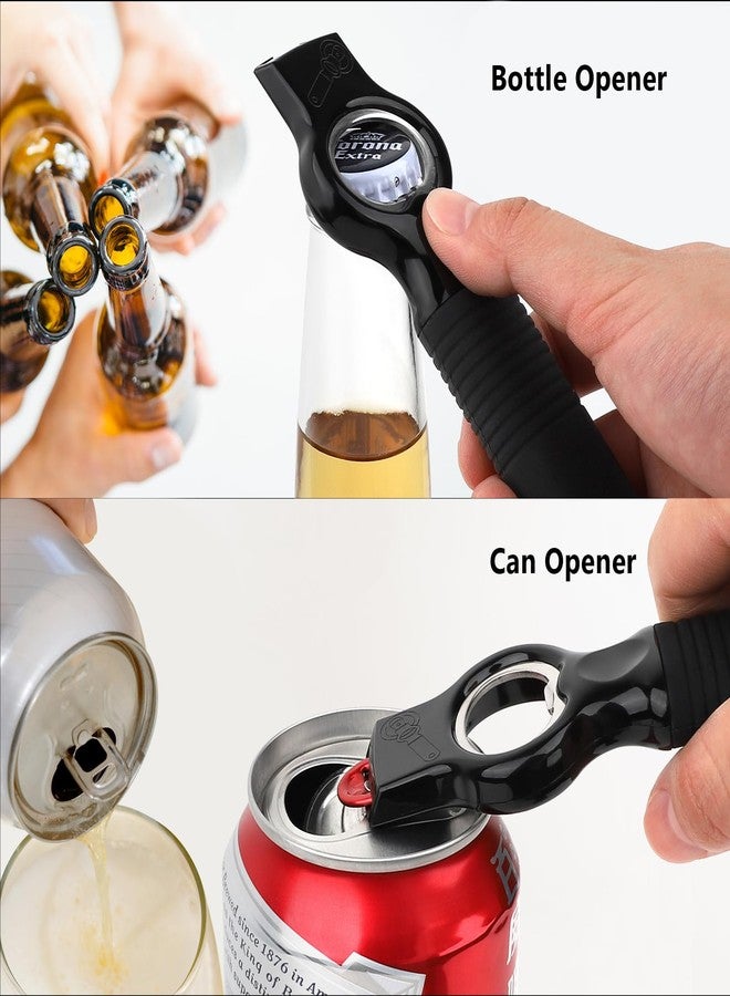 DUNLAGUE 2-Pack Magnetic Beer Bottle Opener & Soda Can Opener, 2-in-1 Bottle Opener and Can Tab Opener Tool for Bartender, Long Nails, Arthritis, Seniors, Silicone Handle with Build in Magnet - Black - Image 3