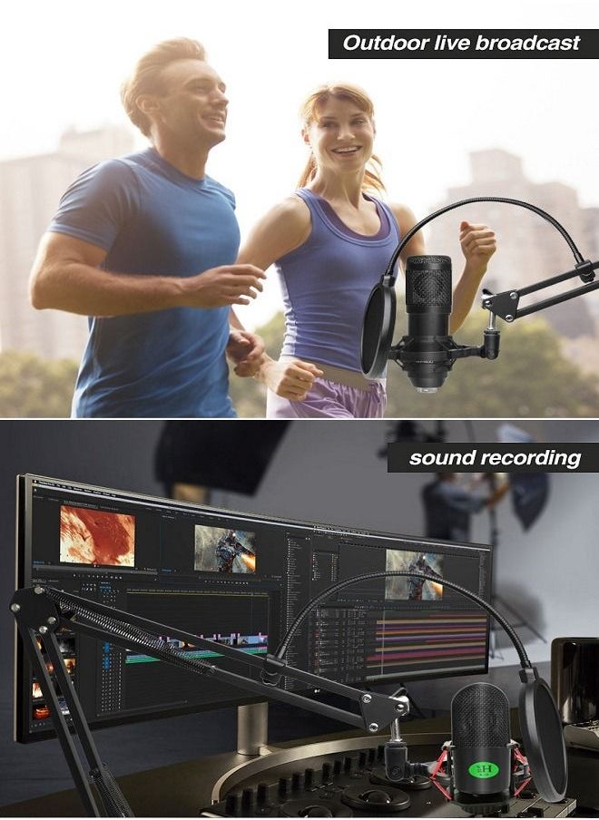Sunbmebge - Podcast Equipment Set/With Integrated Sound Card Mixer/Condenser Microphone and Adjustable Mic Stand for Recording/Youtube Streaming for PC/Mobile Phone/Pad - Image 1