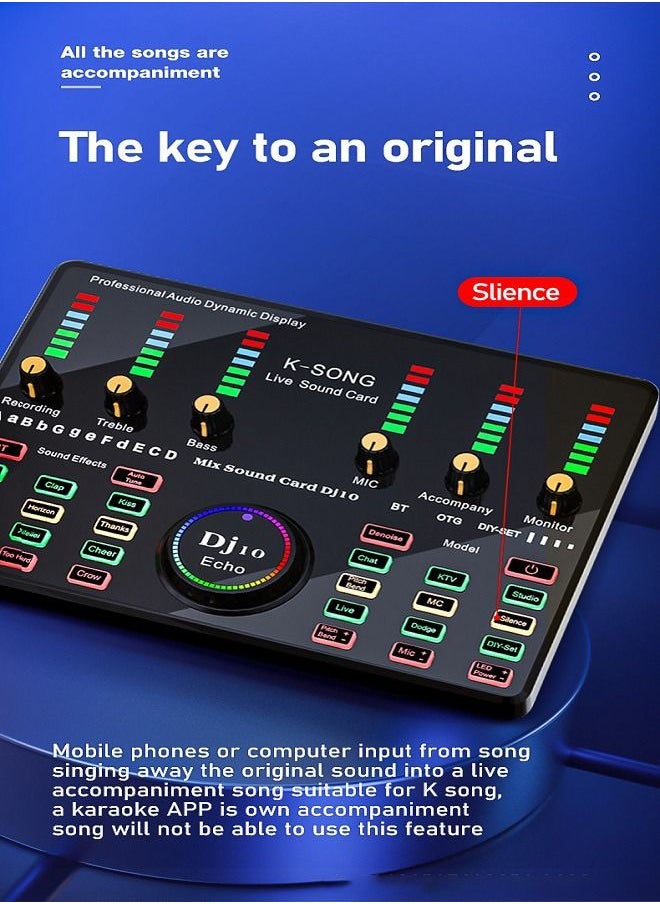 Sunbmebge - Podcast Equipment Set/With Integrated Sound Card Mixer/Condenser Microphone and Adjustable Mic Stand for Recording/Youtube Streaming for PC/Mobile Phone/Pad - Image 1