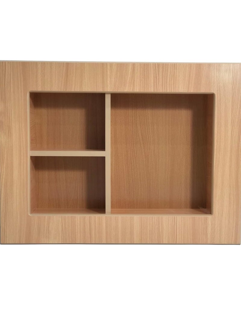 غطاء خشبي للمكيف، غطاء أنيق لمكيف الهواء من نوع النافذة مع عزل حراري، غطاء لمكيف الهواء بهيكل خشبي متين بسمك 18 ملم - Image 1