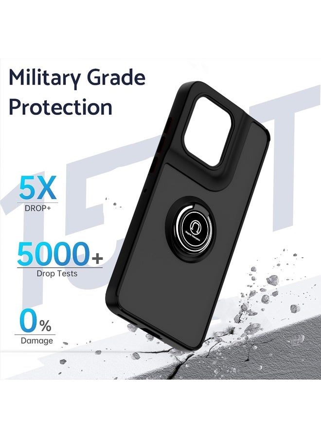 for realme C63 4G Case, TPU + Hard PC Magnetic Ring Car Mount Stand Bumper Cover Full Portection Shockproof Phone Case for realme C63 4G, Black - Image 3