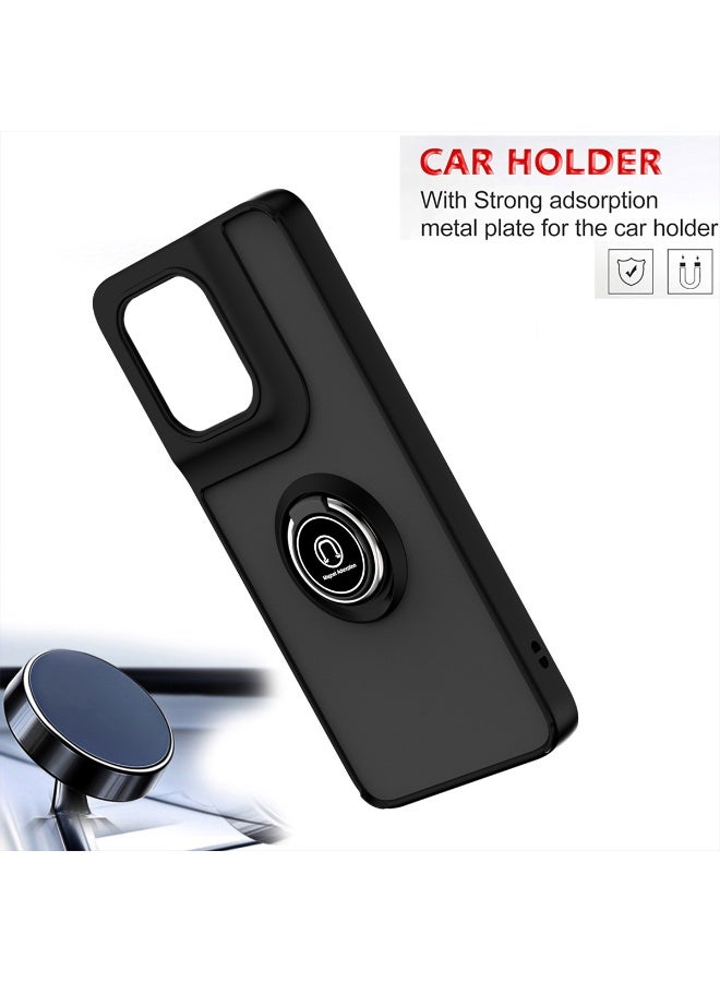 for realme C63 4G Case, TPU + Hard PC Magnetic Ring Car Mount Stand Bumper Cover Full Portection Shockproof Phone Case for realme C63 4G, Black - Image 4