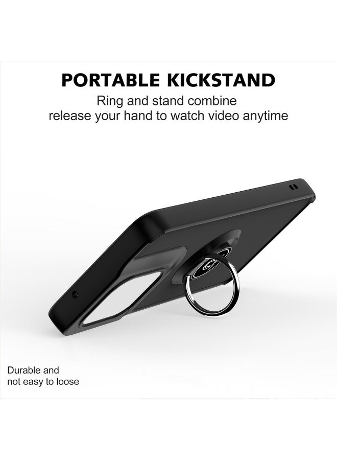 for realme C63 4G Case, TPU + Hard PC Magnetic Ring Car Mount Stand Bumper Cover Full Portection Shockproof Phone Case for realme C63 4G, Black - Image 5