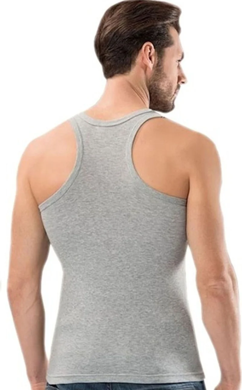 بيليفانتي كولكشن Men's Cotton 6-Piece Gray Sports Undershirt and 6-Piece Black Boxer 12 Piece Set