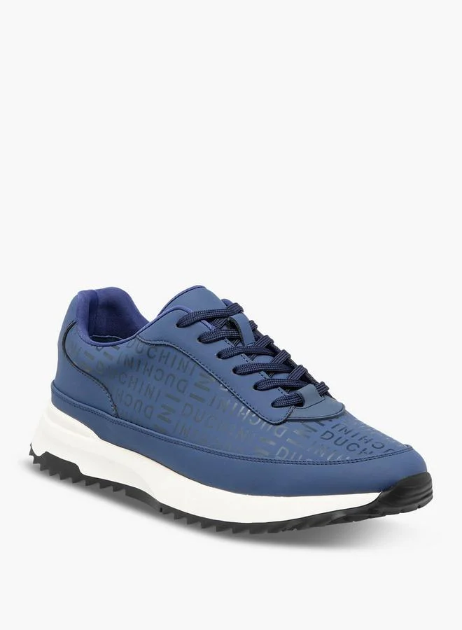 DUCHINI Men Monogram Print Lace-Up Sneakers