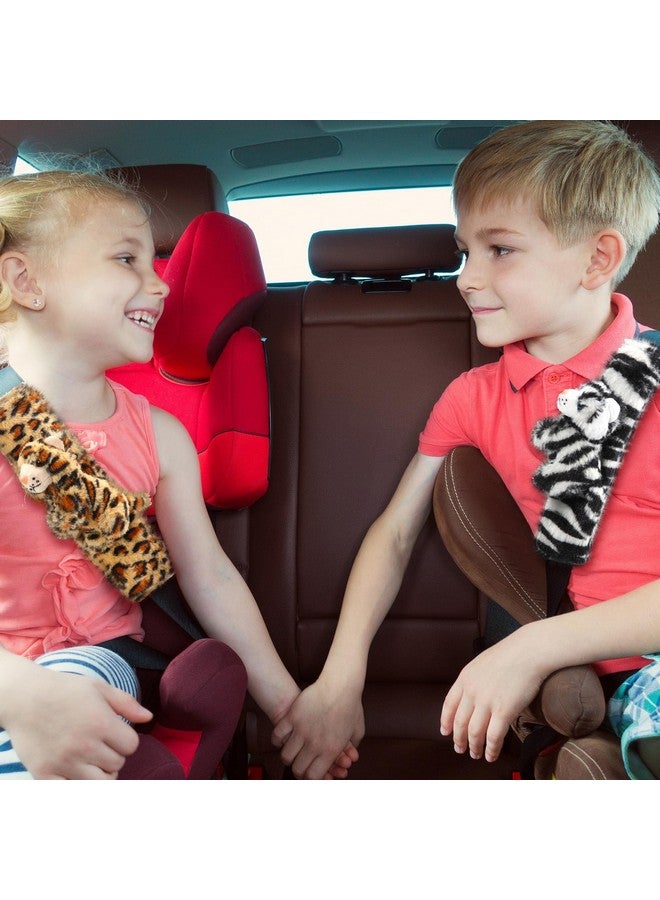 Datanly 4 Pcs Animal Car Seat Belt Covers Plush Seatbelt Strap Cover Soft Seatbelt Shoulder Pads Seat Belt Cushion Decorative Padded Vehicle Accessory for Kids Adults(Forest) - Image 5
